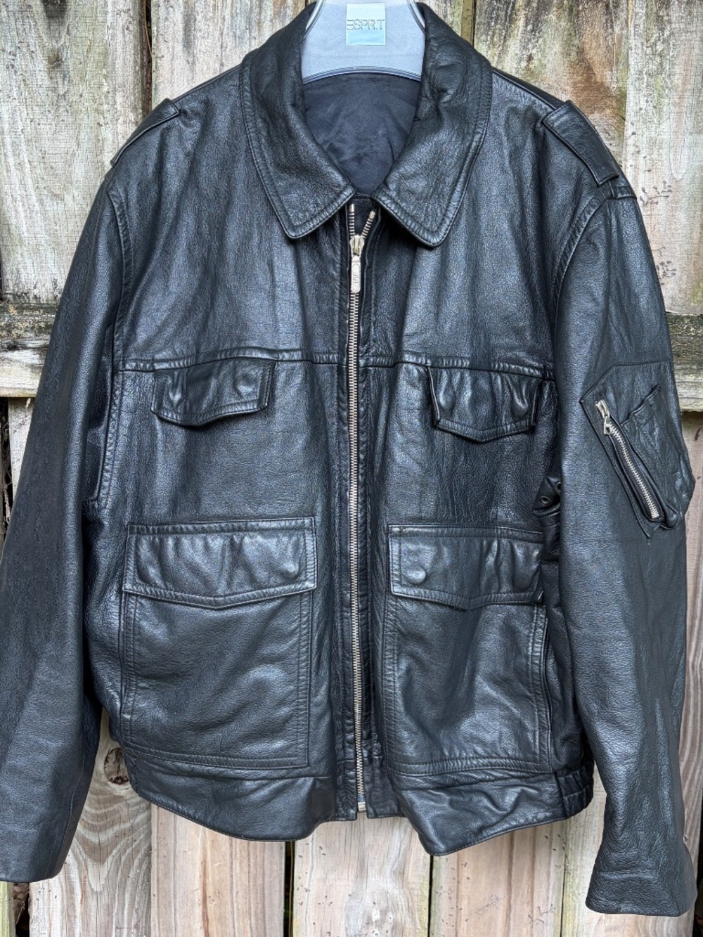 Rare Vintage 1990s German Police Lether Jacket Size L